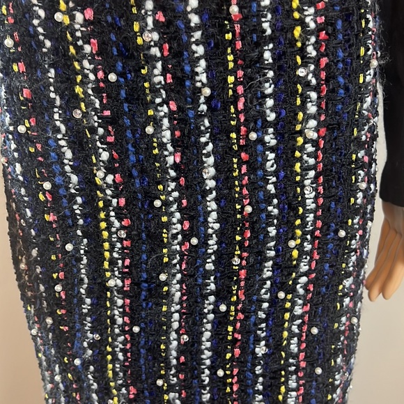 MSGM Pearl Embellished Tweed Skirt with Fringe - Picture 4 of 9